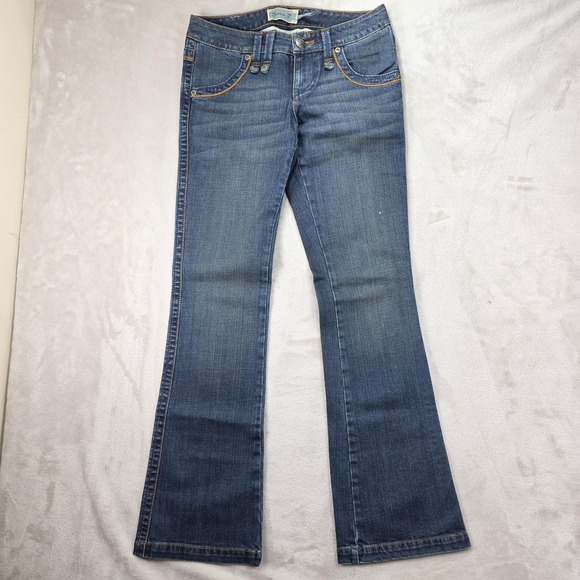 Seven7 Jeans Womens 29 Blue Bootcut Stretch Denim Embellished Rhinestone Jeans - Picture 2 of 13